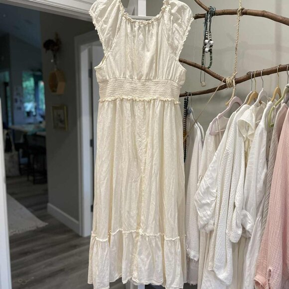 Old Navy Cream Cottage Chore Clip Dot Dress XL - Picture 7 of 10